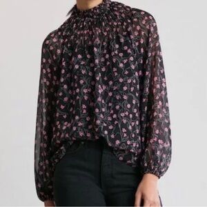 ELIZABETH AND JAMES High Necked Floral Blouse